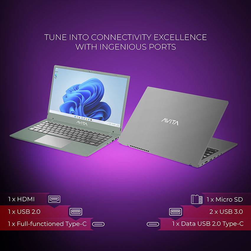 AVITA Liber E 12th Gen Intel core i5 Upto 4.40 GHz 8GB RAM 512GB SSD Expandable Upto 2TB  Windows 11 Home Thin & Silver 1.84 Kg